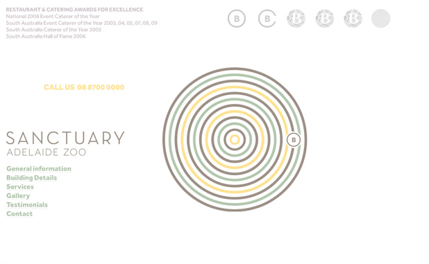 A screenshot showing the Sanctuary Adelaide Zoo home page