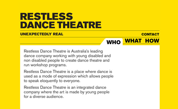 A screenshot of the home page of the Restless website.